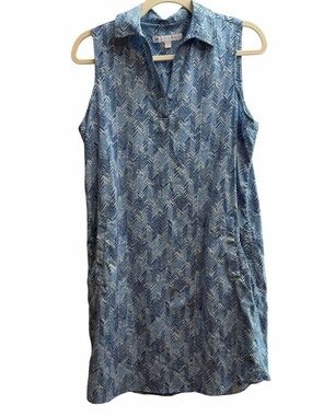 Southern Tide Blue Chevron Print Top